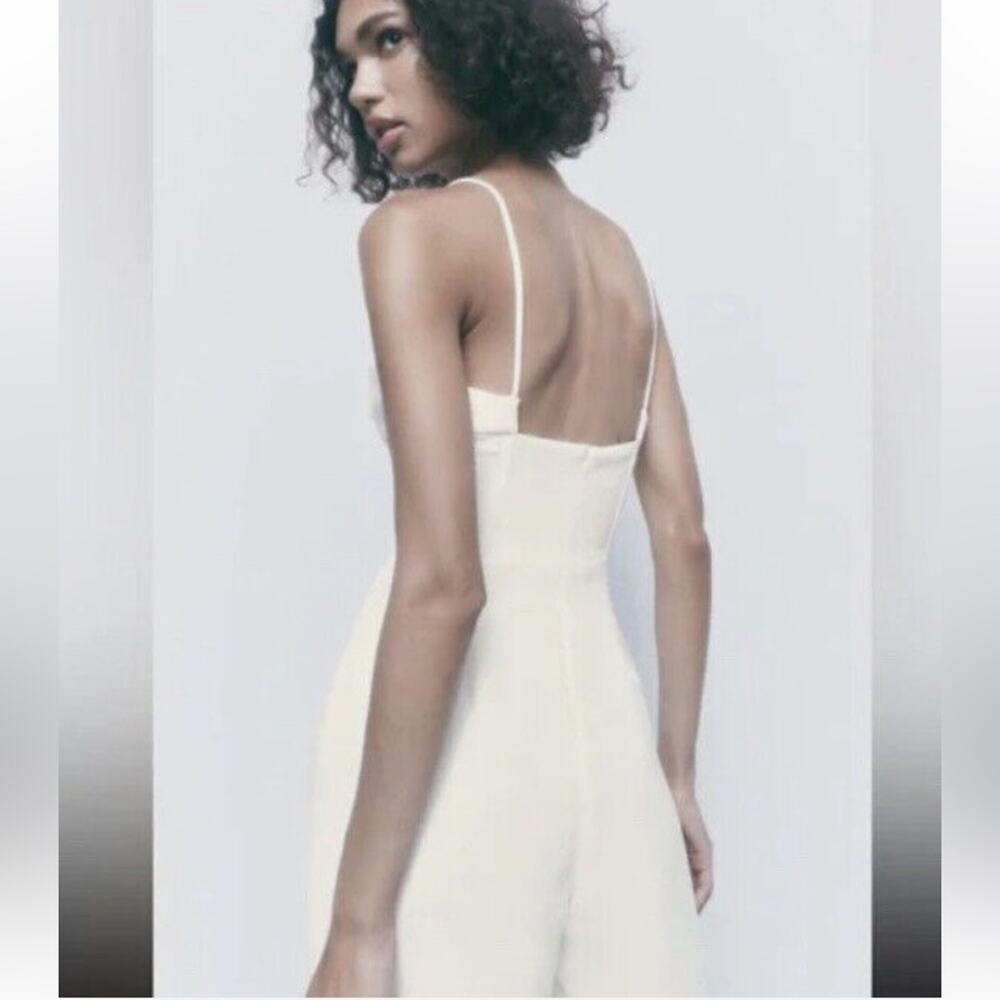 NWT Zara Wide Leg Palazzo Corset Style Top Jumpsuit Full Length XS 8121/624/251 - Picture 7 of 16